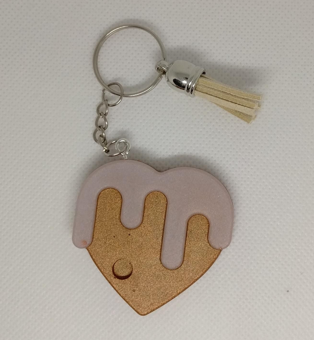 Porte clés doré et rose pâle 