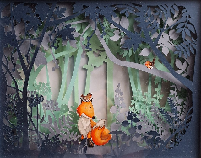 Shadow Box "Volpe - 2" con luce Led