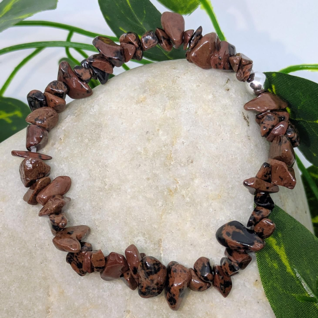 Bracelet "Obsidienne acajou" baroque BR-204