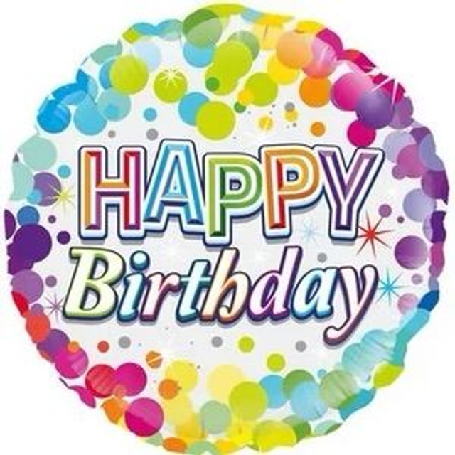 18" HAPPY BIRTHDAY COLOURFUL CONFETTI FOIL