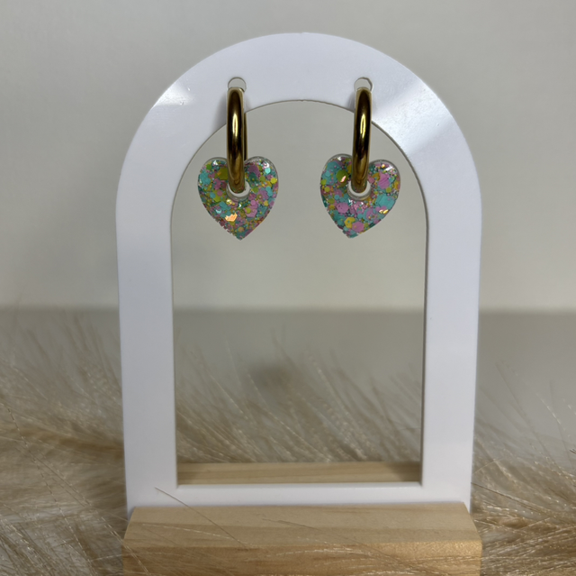 Pampilles cœur paillettes 