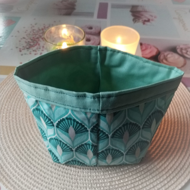 Panière Tissu Bleu à fleurs