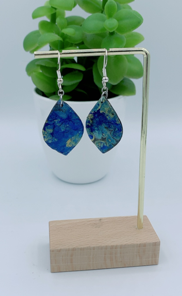 Boucles d'Oreilles Bleu Océan