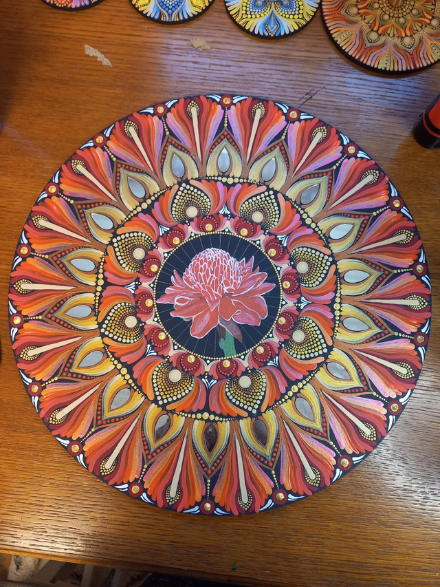 Mandala 40 cm &quot; Rose de porcelaine&quot;