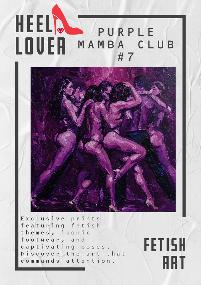 Purple Mamba Club #7 600mm x 600mm x 20mm Canvas Print      