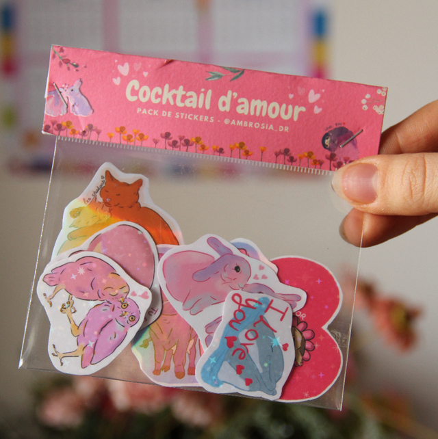 Pack de stickers Cocktails d'amour 