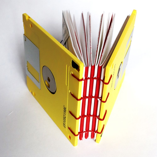 Yellow floppy disk book