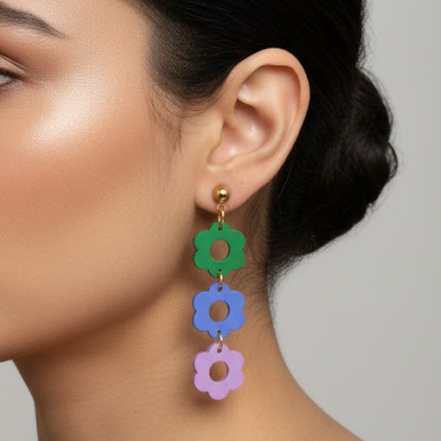 Brincos Flores do Arco-Íris
