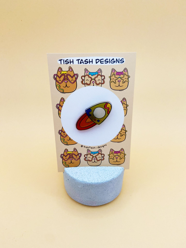 Space rocket mini pin