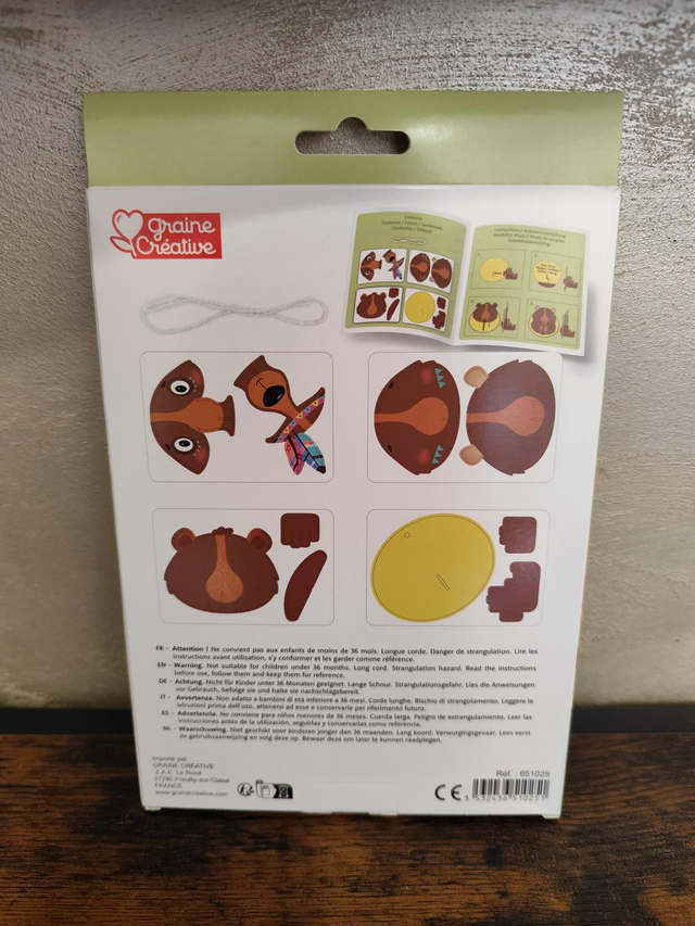 Maquette à suspendre en 3D en bois ours