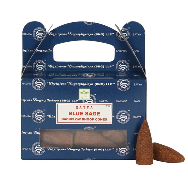 Blue Sage - Satya  Backflow Incense Dhoop Cones