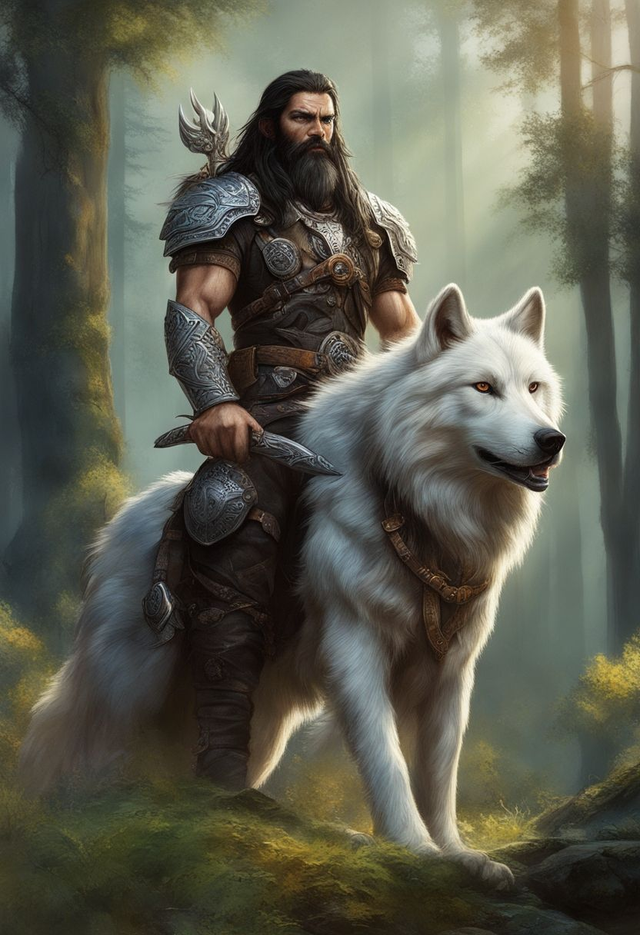 Warrior with his Wolf T-Shirt