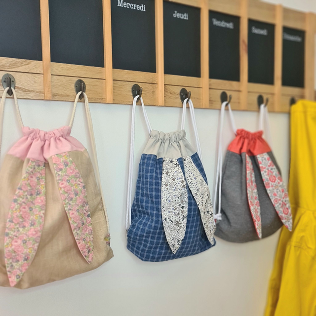 Sac lapin en tissus revalorisés