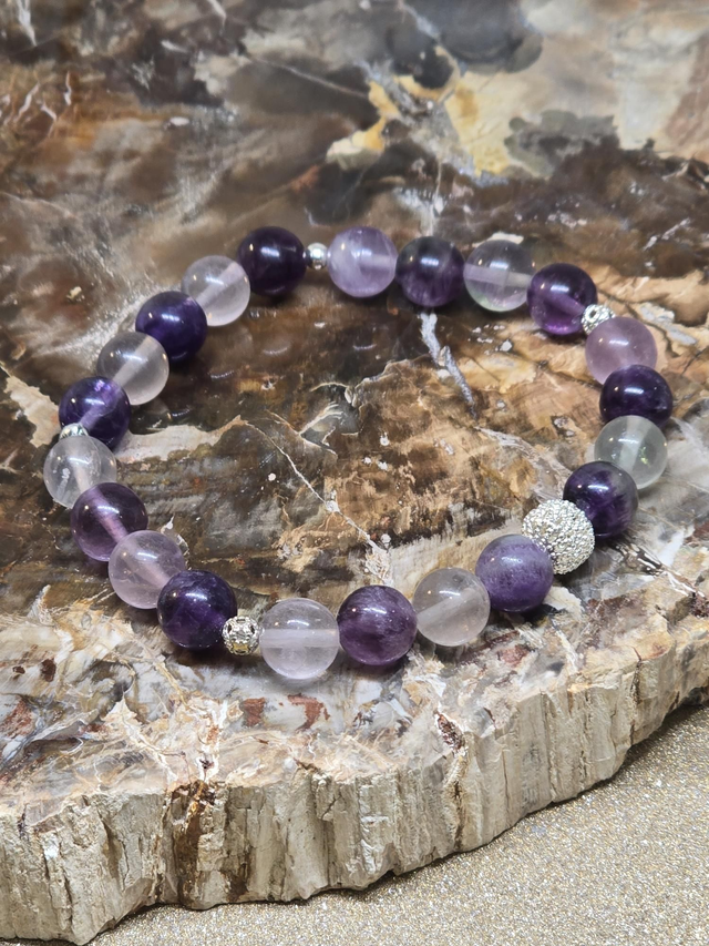 Bracelet Fluorite violette 0,8 cm