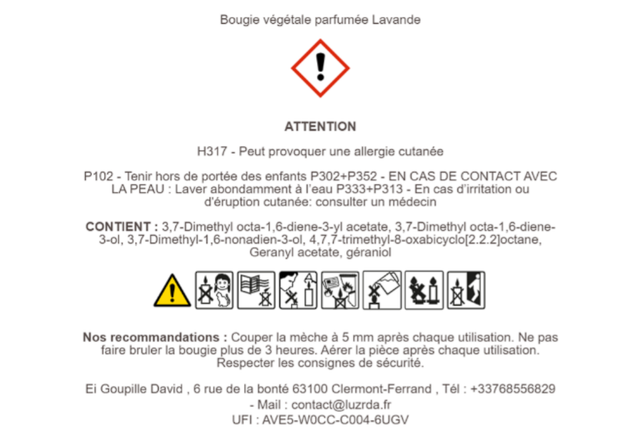 Bougie parfumée "Lavande"