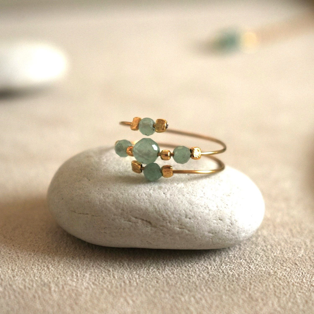 Bague 2 tours en aventurine