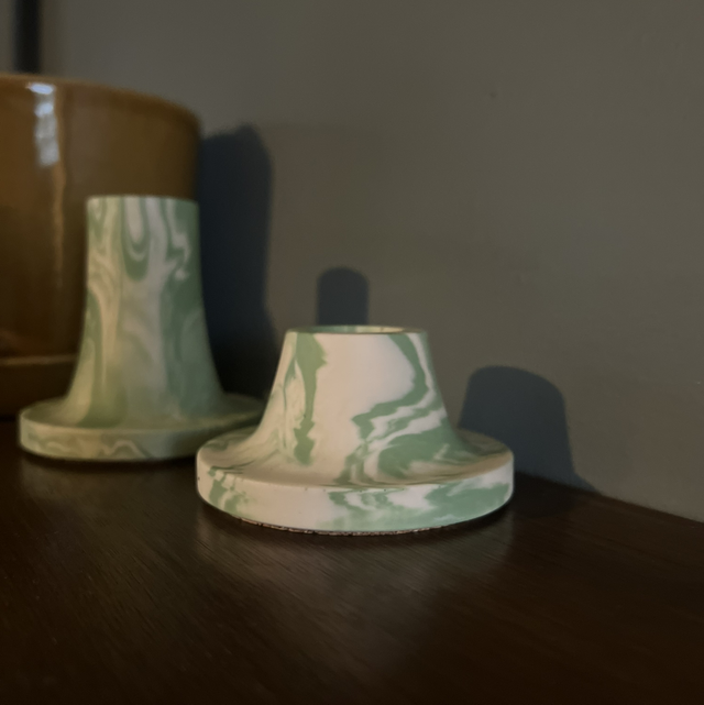 Candlestick - short - sage green