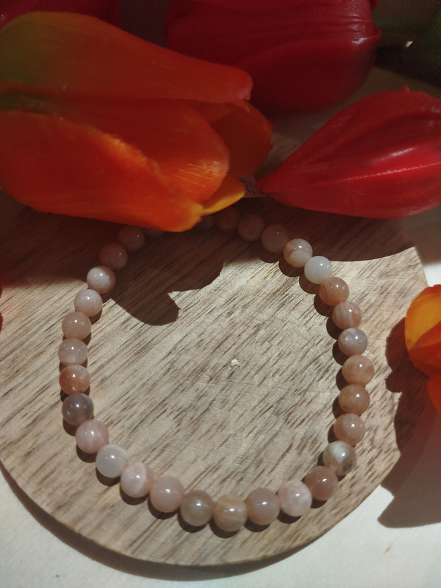 Bracelet en Pierre de Lune  pêche 