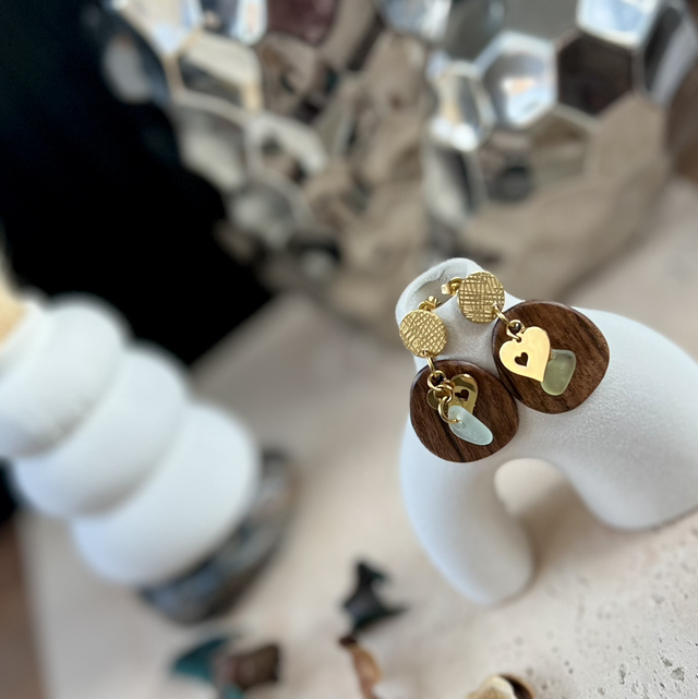 Boucles d'oreilles "Ambre de Mer" – paldao &amp; Verre Poli