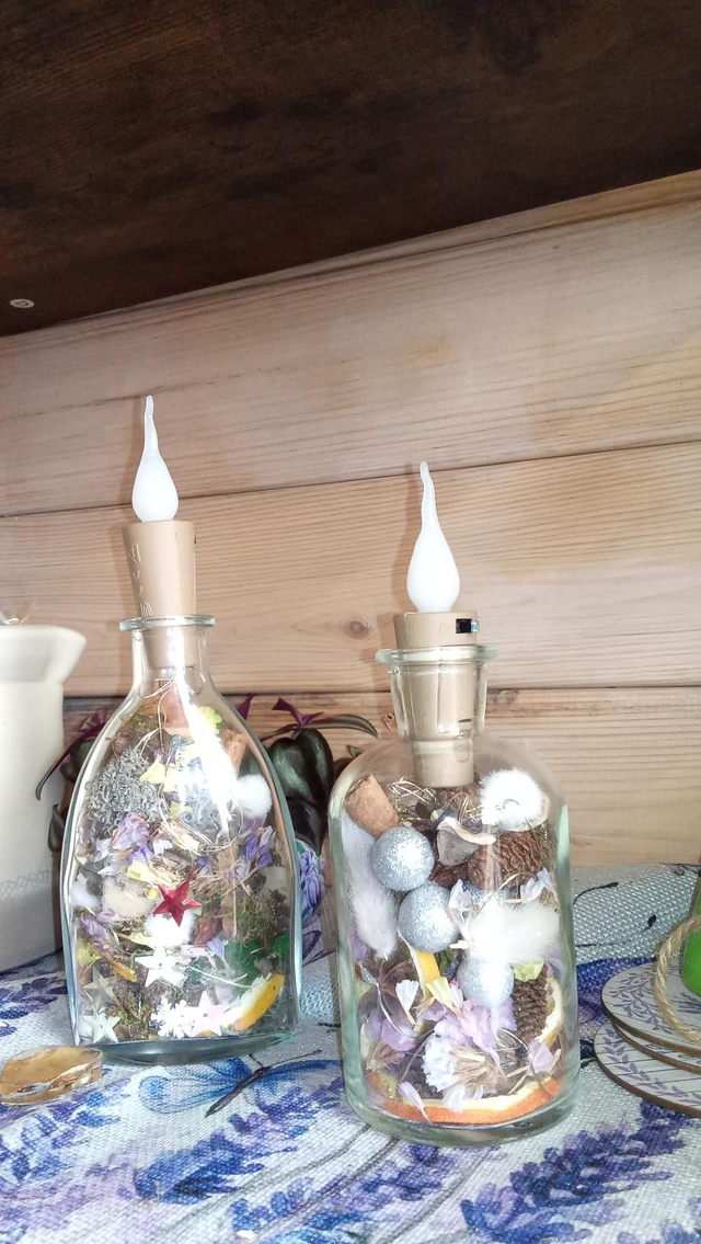 Bouteille séchées avec led