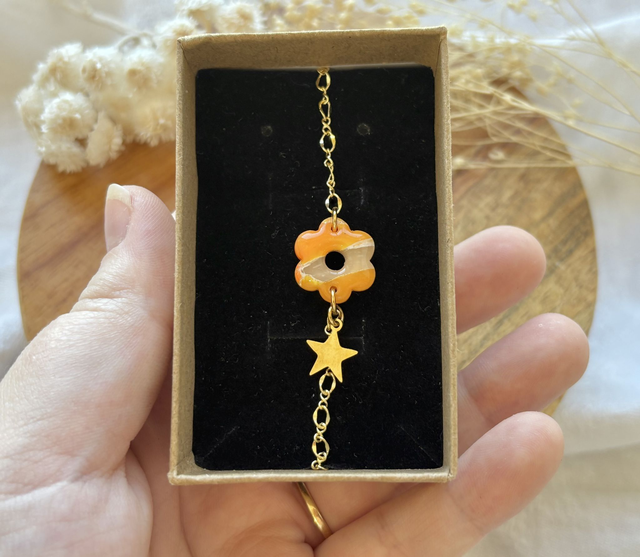 Bracelet fleur TANGERINE