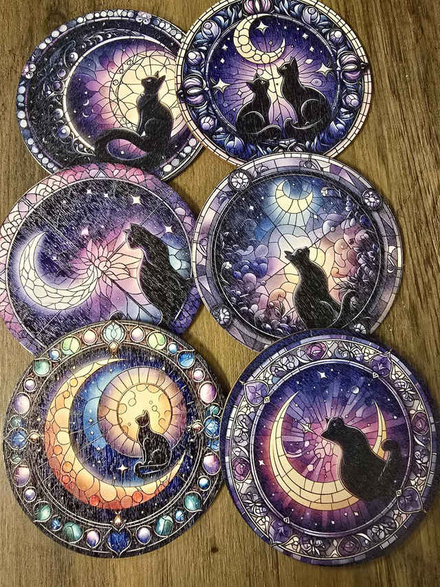 Black Cat Drinks Mats