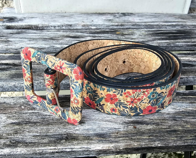 Ceinture basique en liège imprimé fleurs (3 tailles disponibles)