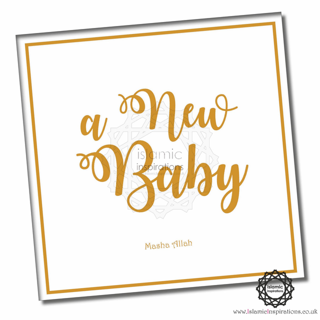 New Baby Gold Foil Greeting Card - NWB014