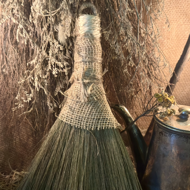 Rustic Botanical Besom Broom - Witchy Pagan Altar Home Décor