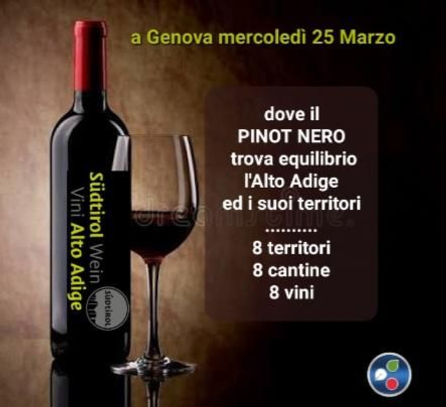 Degustazione Pinot Nero 25 Marzo Genova