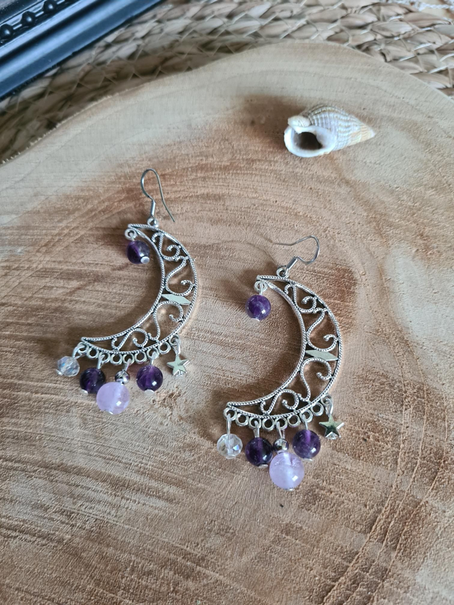 Boucles D'oreilles Améthyste 