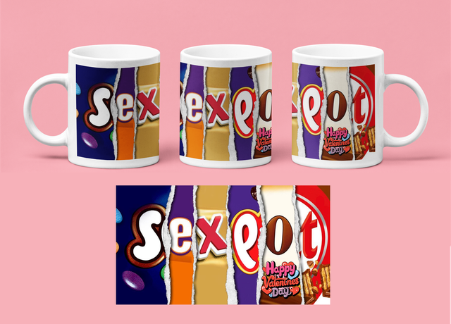 Valentines Day Mug - Chocolate Wrapper - Sexpot