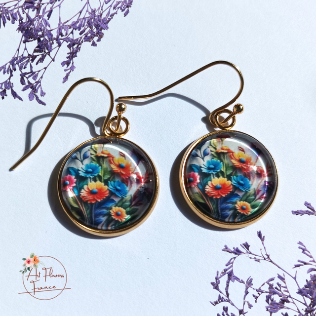 Bijoux illustrés - Bouquet de fleurs