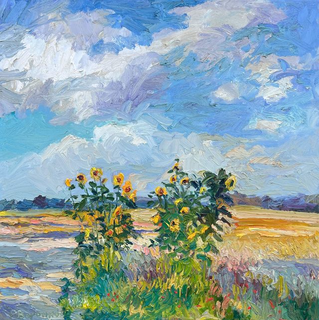 „Unter dem großen Himmel“ – Öl auf Leinwand, 100 × 100 cm, 2024 | Under the Big Sky