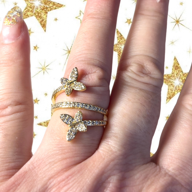 Bague Papillon strass