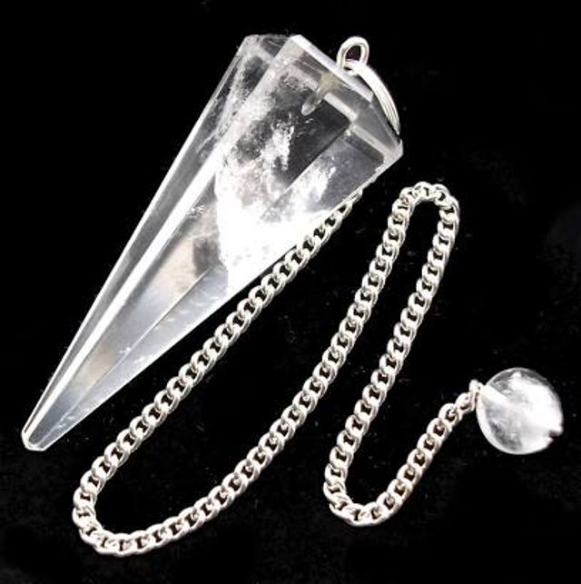 Clear Quartz faceted Pendulum 
