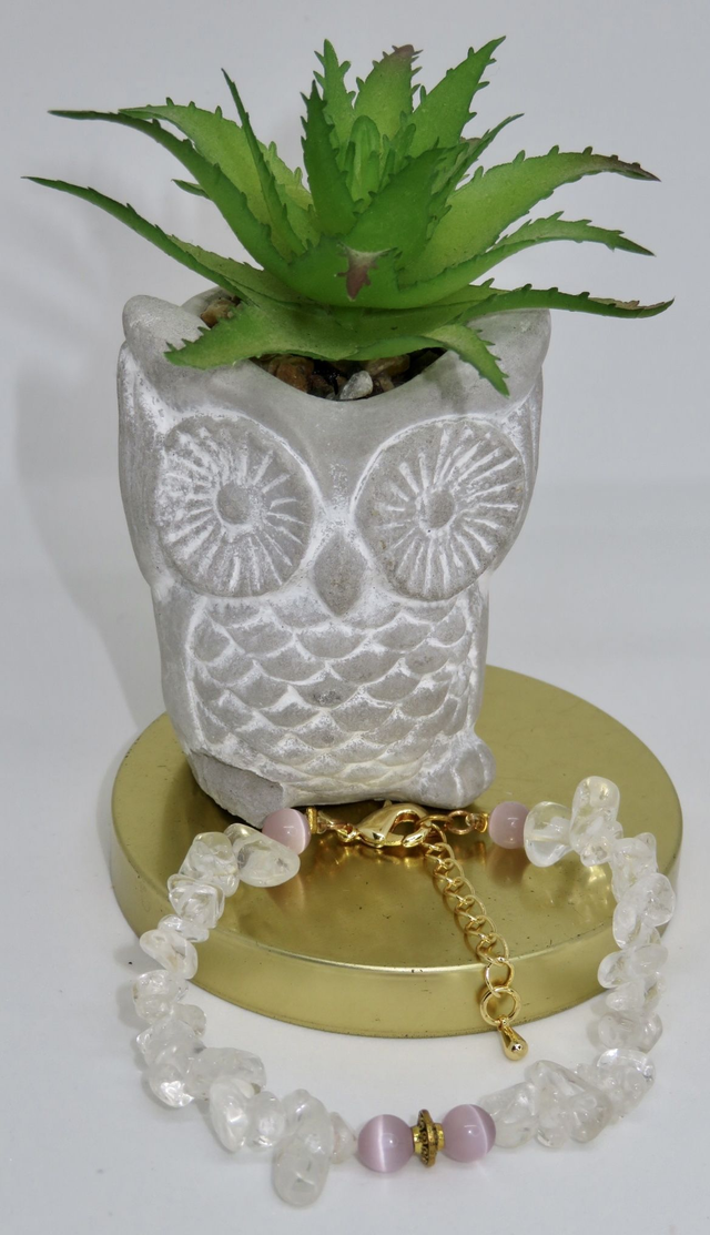 Bracelet en Cristal de roche avec fermoir