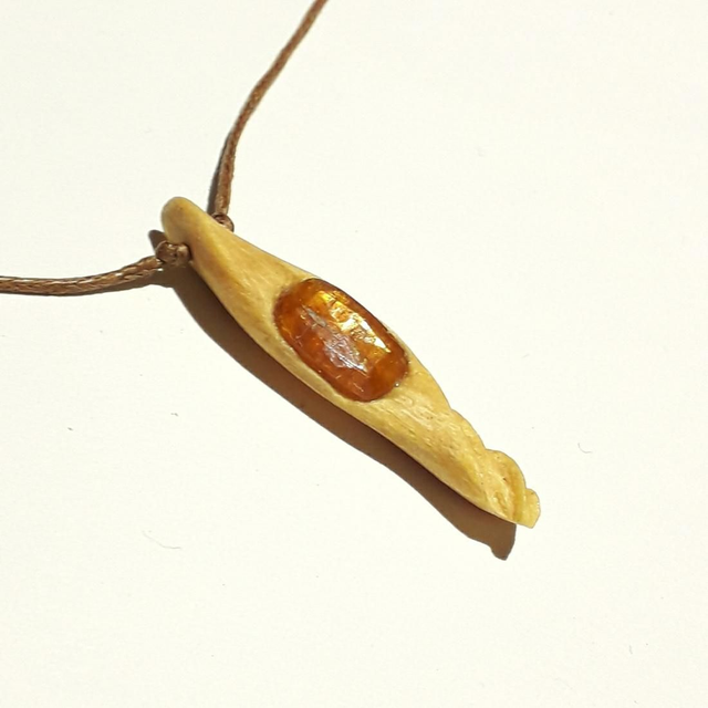 Orange Kyanite Palo Santo Necklace