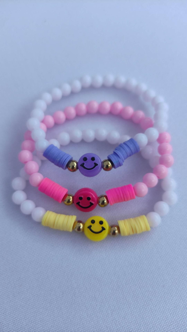 Bracelet perle smiley x3