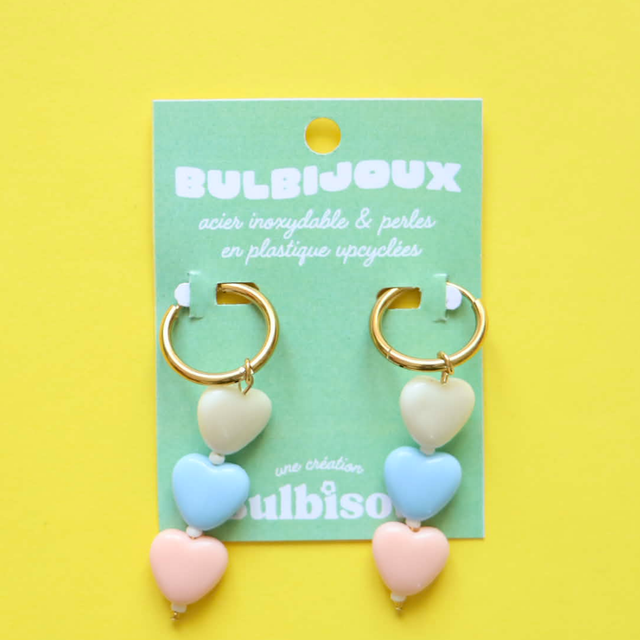 Boucles d'oreilles Triple Coeurs