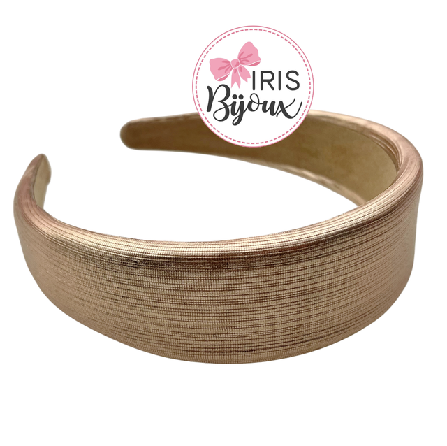 Cerchietto largo striato oro rosa 