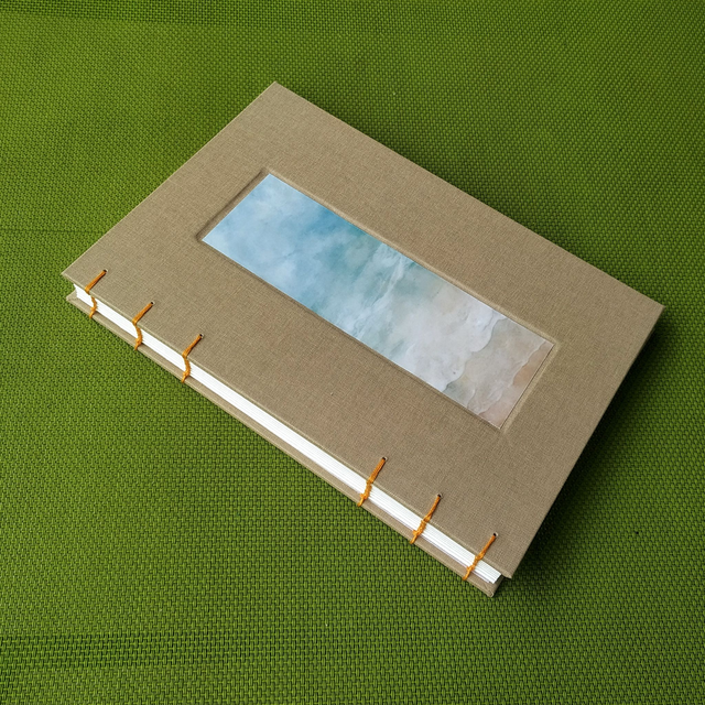 Carnet aquarelle rigide A5 - mer/beige - carnet de voyage