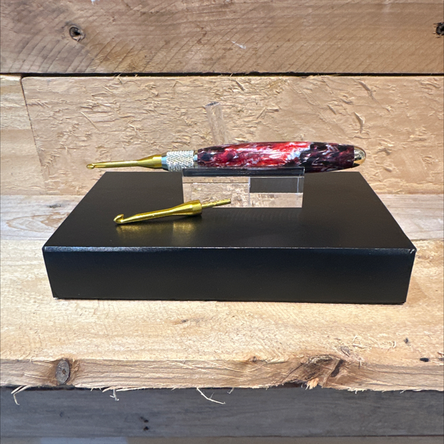 Cherry Red Tritone Crochet Handle and Hooks 