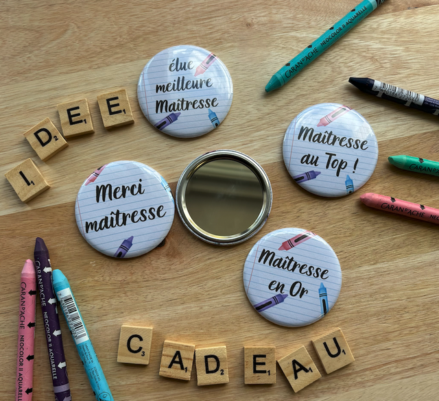 Miroir de poche &quot;Merci Maîtresse&quot;