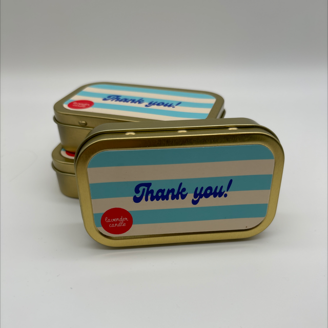 to:from Kerze Thank you - Lavendel 