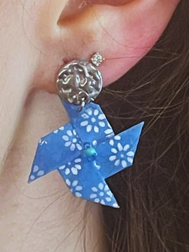 Boucles d’oreilles « Moulins en Papier Japonais »