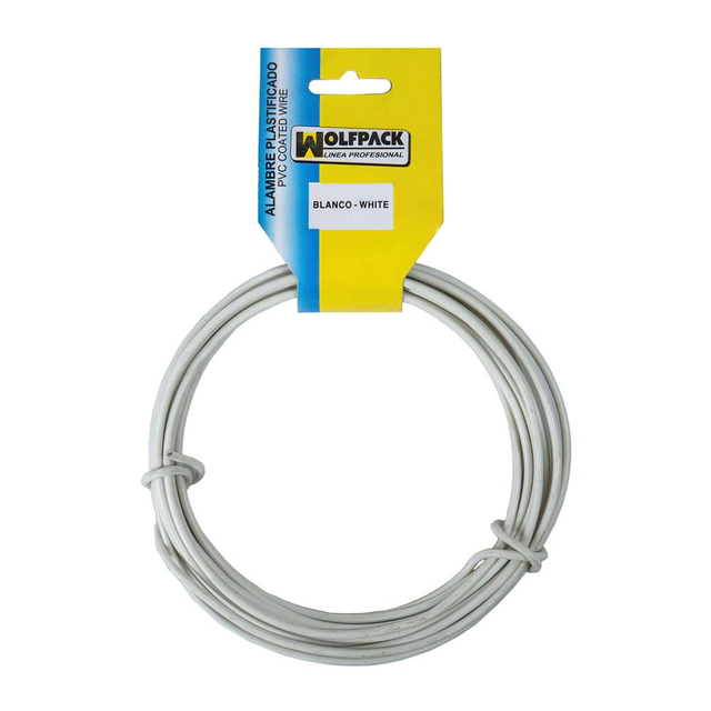 Alambre plastificado blanco