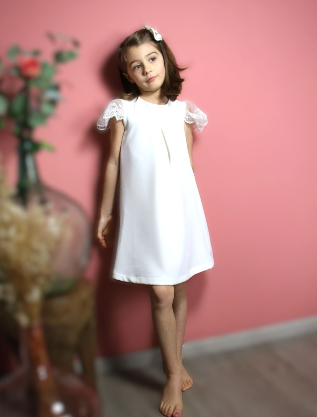 Robe en crêpe et dentelle Fait main | Victoire