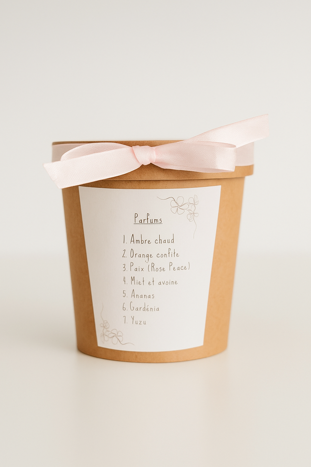 Coffret ‘Instants Parfumés’ – 7 Fondants: Ambre chaud, Paix (rose peace),...