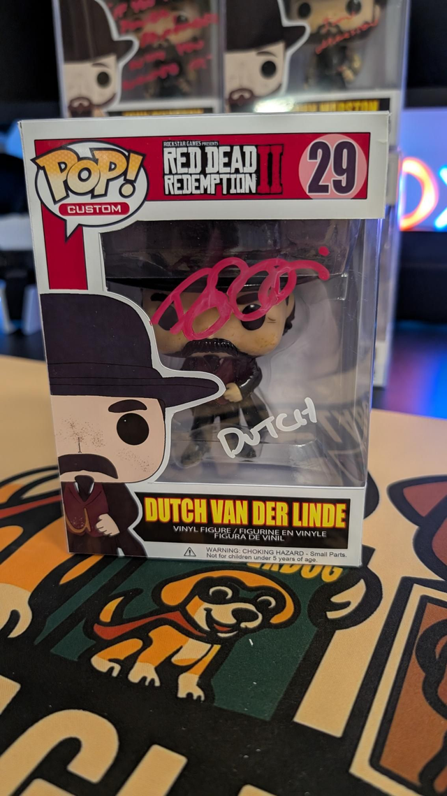Custom Funko Pop Red Dead Redemption Dutch Van Der Linde signed by Benjamin Byron Davis with SWAU COA